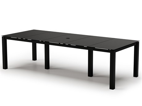 Homecrest Mode Aluminum 110'W x 44''D Rectangular Cafe Table with Umbrella Hole