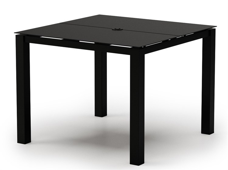 Homecrest Mode Aluminum Square Outdoor Patio Counter Table with Umbrella Hole