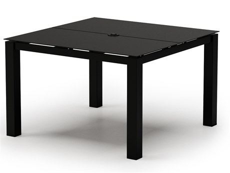 Homecrest Mode Aluminum 44'' Square Dining Table with Umbrella Hole
