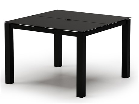 Homecrest Mode Aluminum 44'' Square Cafe Table with Umbrella Hole