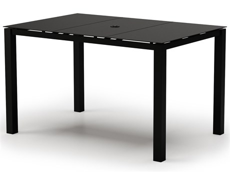 Homecrest Mode Aluminum 66'W x 44''D Rectangular Bar Table with Umbrella Hole