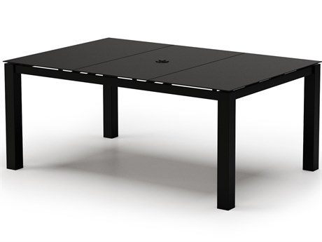Homecrest Mode Aluminum 66'W x 44''D Rectangular Dining Table with Umbrella Hole