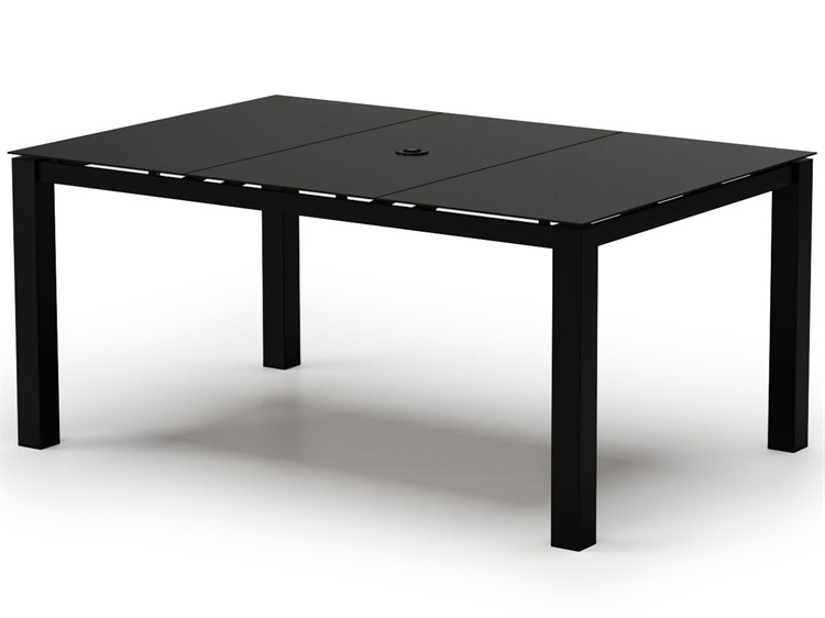 Homecrest Mode Aluminum Rectangular Cafe Table with Umbrella Hole