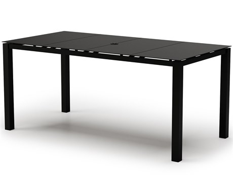 Homecrest Mode Aluminum 88'W x 44''D Rectangular Bar Table with Umbrella Hole