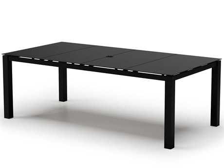 Homecrest Mode Aluminum 88'W x 44''D Rectangular Cafe Table with Umbrella Hole