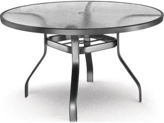 Homecrest Glass Aluminum 48''Wide Round Dining Table with ...