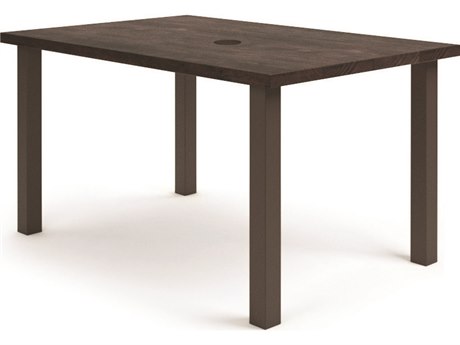 Homecrest Timber Aluminum 62''W x 42''D Rectangular Counter Table with Umbrella Hole