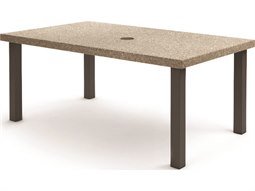 Homecrest Stonegate Aluminum 62''W x 42''D Rectangular Dining Table with Umbrella Hole