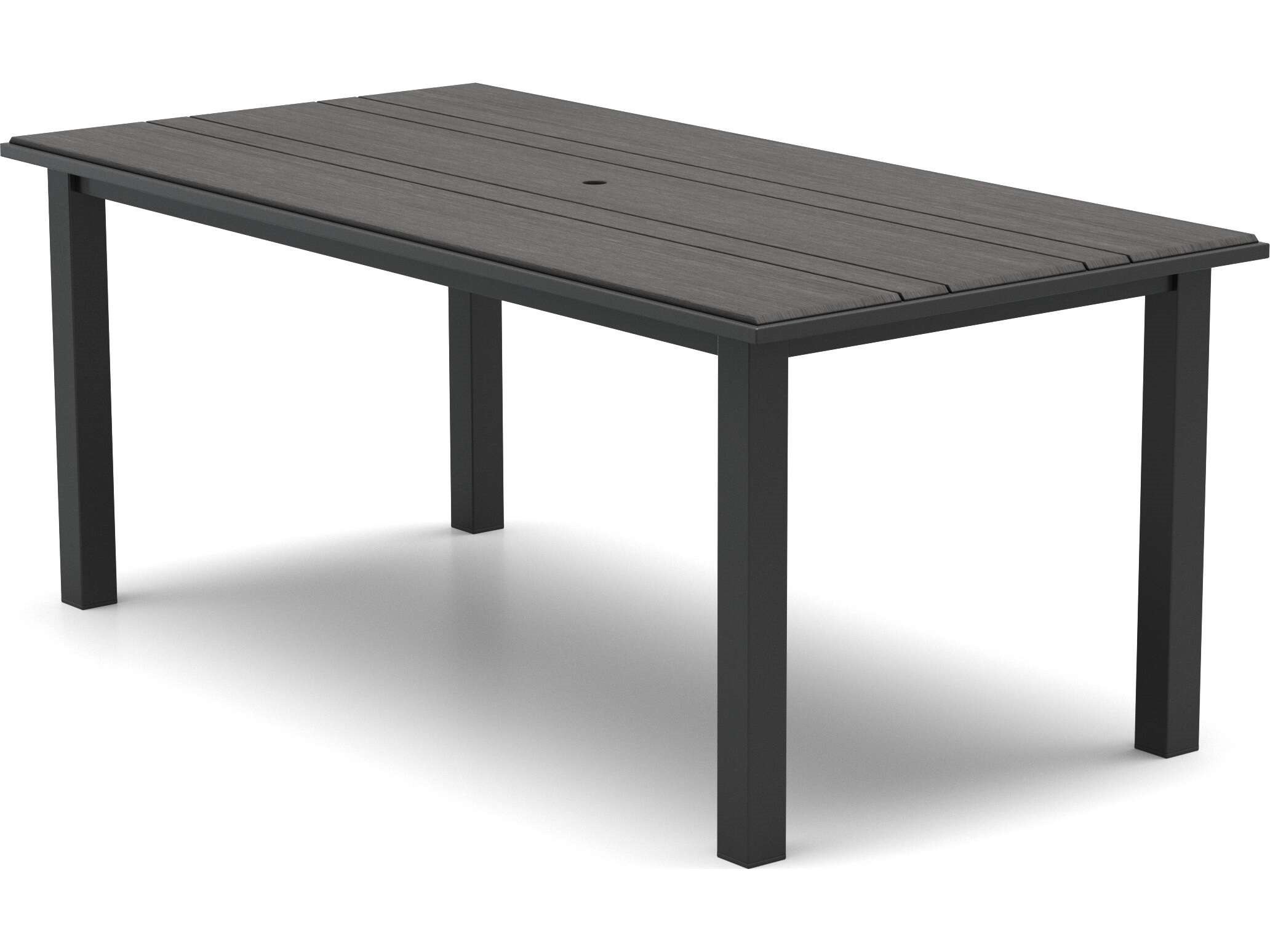 Homecrest Medley 84" x 42" Rectangular Balcony Table with Umbrella Hole with Post Base