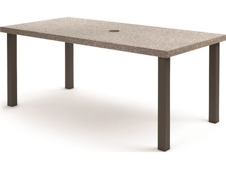 Homecrest Stonegate Aluminum 84''W x 42''D Rectangular Counter Table with Umbrella Hole