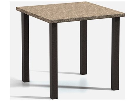 Homecrest Slate Aluminum 42'' Wide Square Post Base Bar Table with Umbrella Hole
