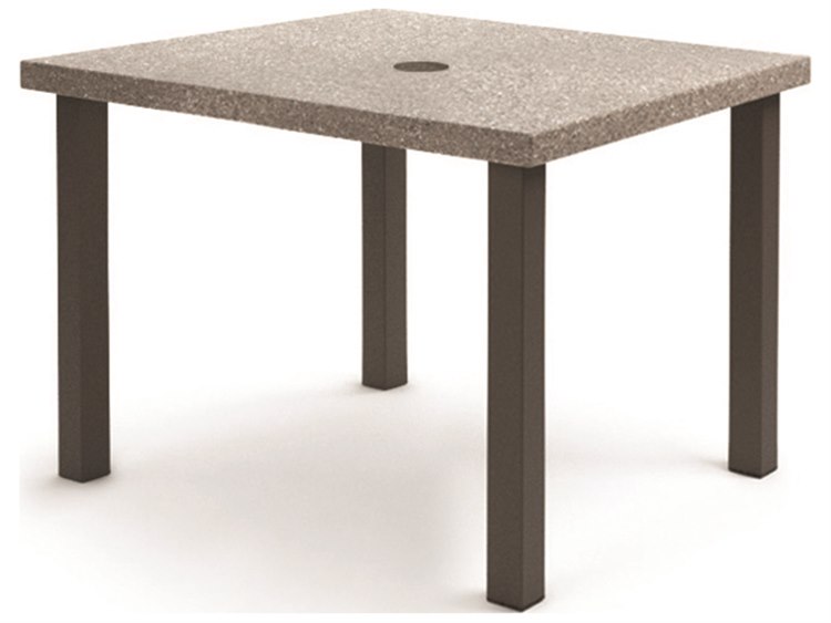 Homecrest Stonegate Aluminum 42'' Square Counter Table with Umbrella Hole