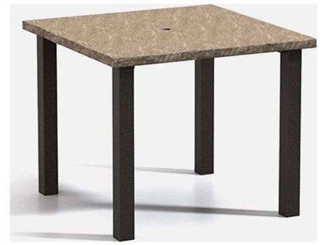 Homecrest Slate Aluminum 42'' Wide Square Post Base Counter Table with Umbrella Hole