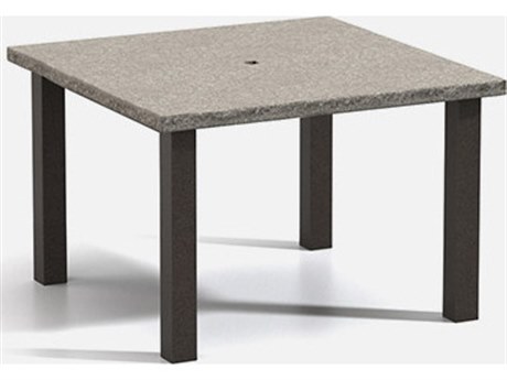 Homecrest Shadow Rock Aluminum 42'' Wide Square Post Base Dining Table