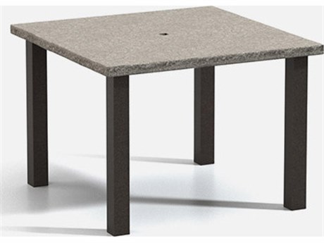 Homecrest Shadow Rock Aluminum 42'' Wide Square Post Base Cafe Table