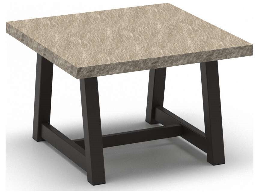 Homecrest Slate Natural Series 24" Square Side Table in Trestle Base
