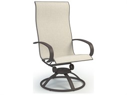 Homecrest Harbor Sling Aluminum High Back Swivel Rocker Dining Arm Chair