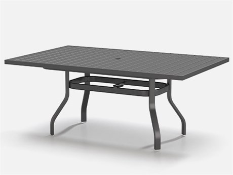 Homecrest Latitude Aluminum 67''W x 42''D Rectangular Counter Table with Umbrella Hole