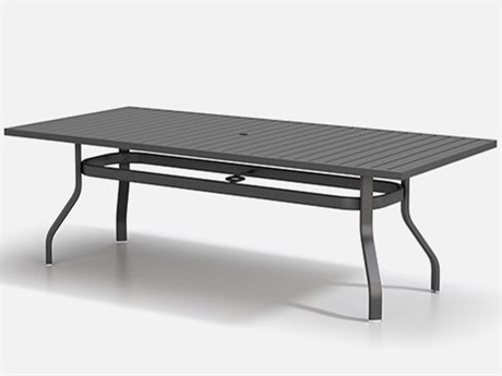 Homecrest Latitude Aluminum 67''W x 42''D Rectangular Dining Table with Umbrella Hole