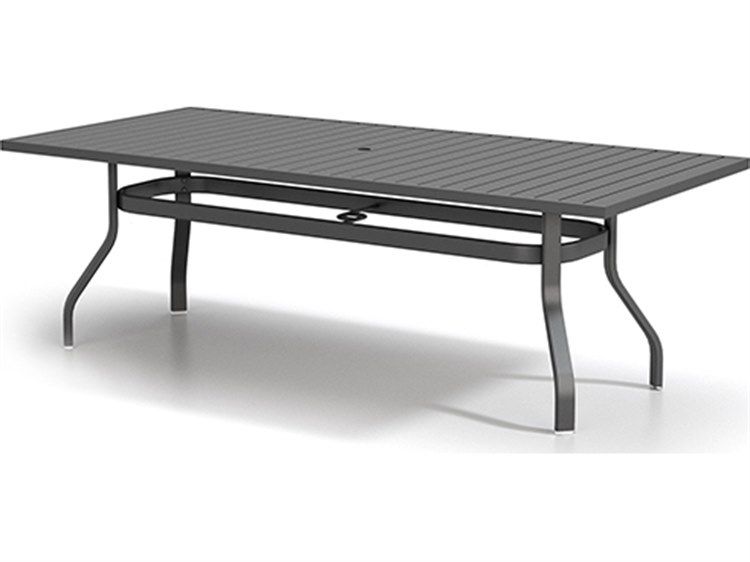 Homecrest Latitude Aluminum 67"W x 42"D Rectangular Dining Table with Umbrella Hole