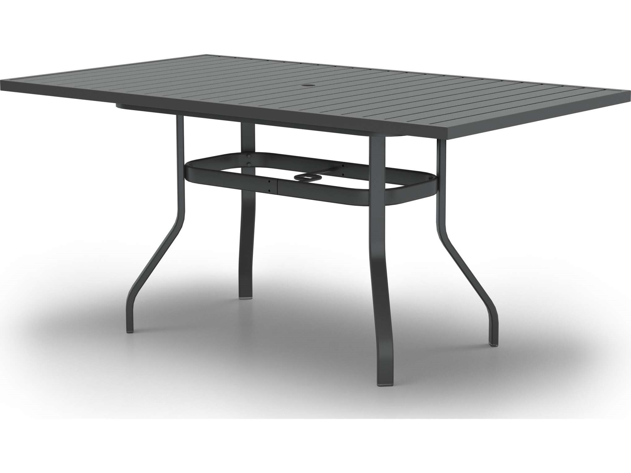 Homecrest Latitude 74" x 42" Rectangular Balcony Table with Umbrella Hole in Universal Base