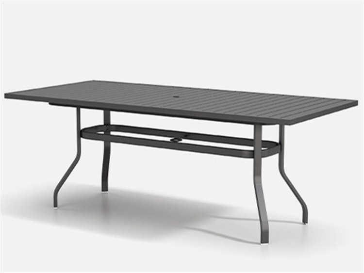 Homecrest Latitude Aluminum 93''W x 42''D Rectangular Counter Table with Umbrella Hole