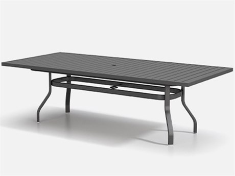 Homecrest Latitude Aluminum 93''W x 42''D Rectangular Dining Table with Umbrella Hole
