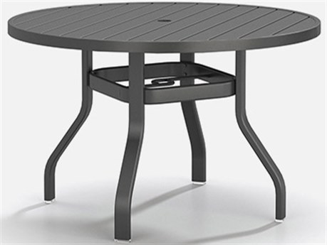 Homecrest Latitude Aluminum 42'' Round Dining Table with Umbrella Hole
