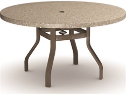 Homecrest Stonegate Aluminum 42'' Round Dining Table with Umbrella Hole