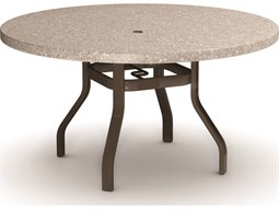 Homecrest Shadow Rock Aluminum 42'' Round Dining Table with Umbrella Hole