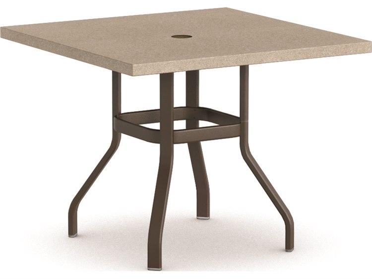 Homecrest Stonegate Aluminum 42'' Square Counter Table with Umbrella Hole