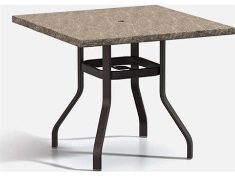 Homecrest Slate Aluminum 42'' Wide Square Universal Base Counter Table
