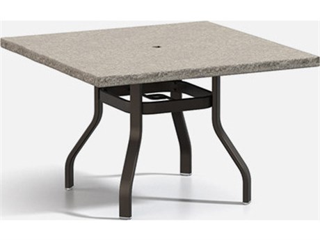 Homecrest Shadow Rock Aluminum 42'' Wide Square Universal Base Dining Table