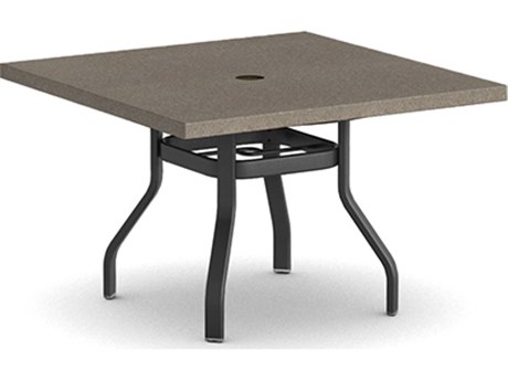 Homecrest Stonegate Natural Series Aluminum 42" Square Dining Table with Umbrella Hole