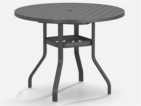 Homecrest Latitude Aluminum 48'' Round Counter Table with Umbrella Hole