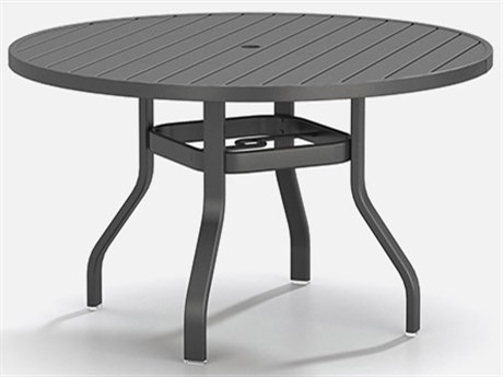 Homecrest Latitude Aluminum 48'' Round Dining Table with Umbrella Hole
