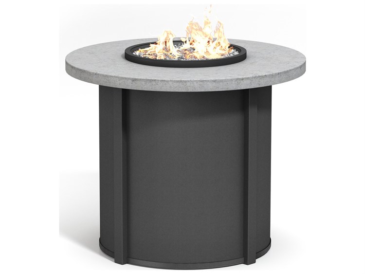 Homecrest Concrete Aluminum Round Outdoor Fire Pit Table