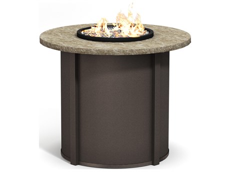 Homecrest Sandstone Aluminum 42'' Round Fire Pit Table