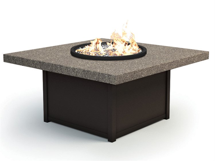Homecrest Stonegate Aluminum Square Outdoor Patio Fire Pit Table