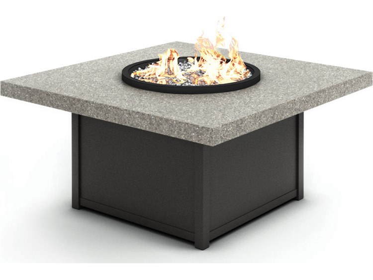 Homecrest Shadow Rock Aluminum Square Patio Fire Pit Table