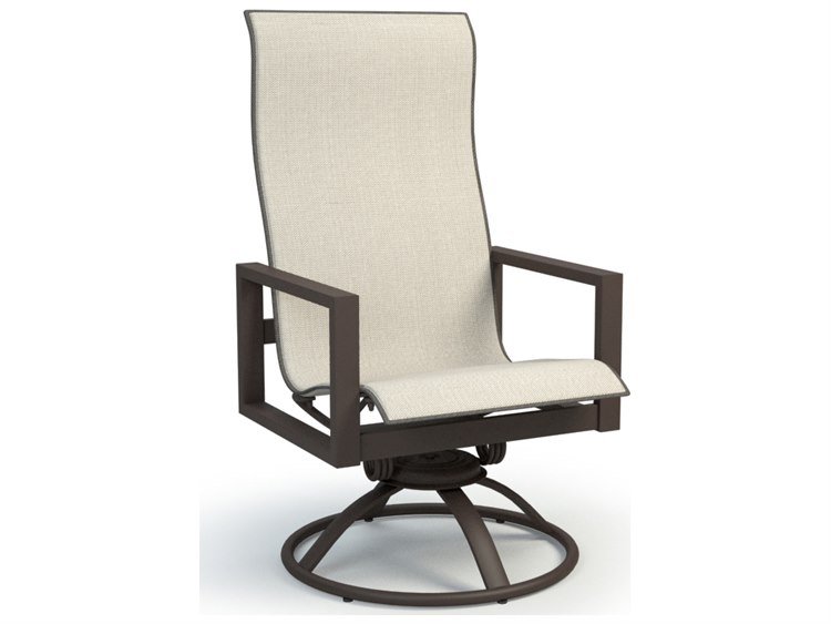 Homecrest Sutton Sling Aluminum High Back Swivel Rocker Dining Arm Chair