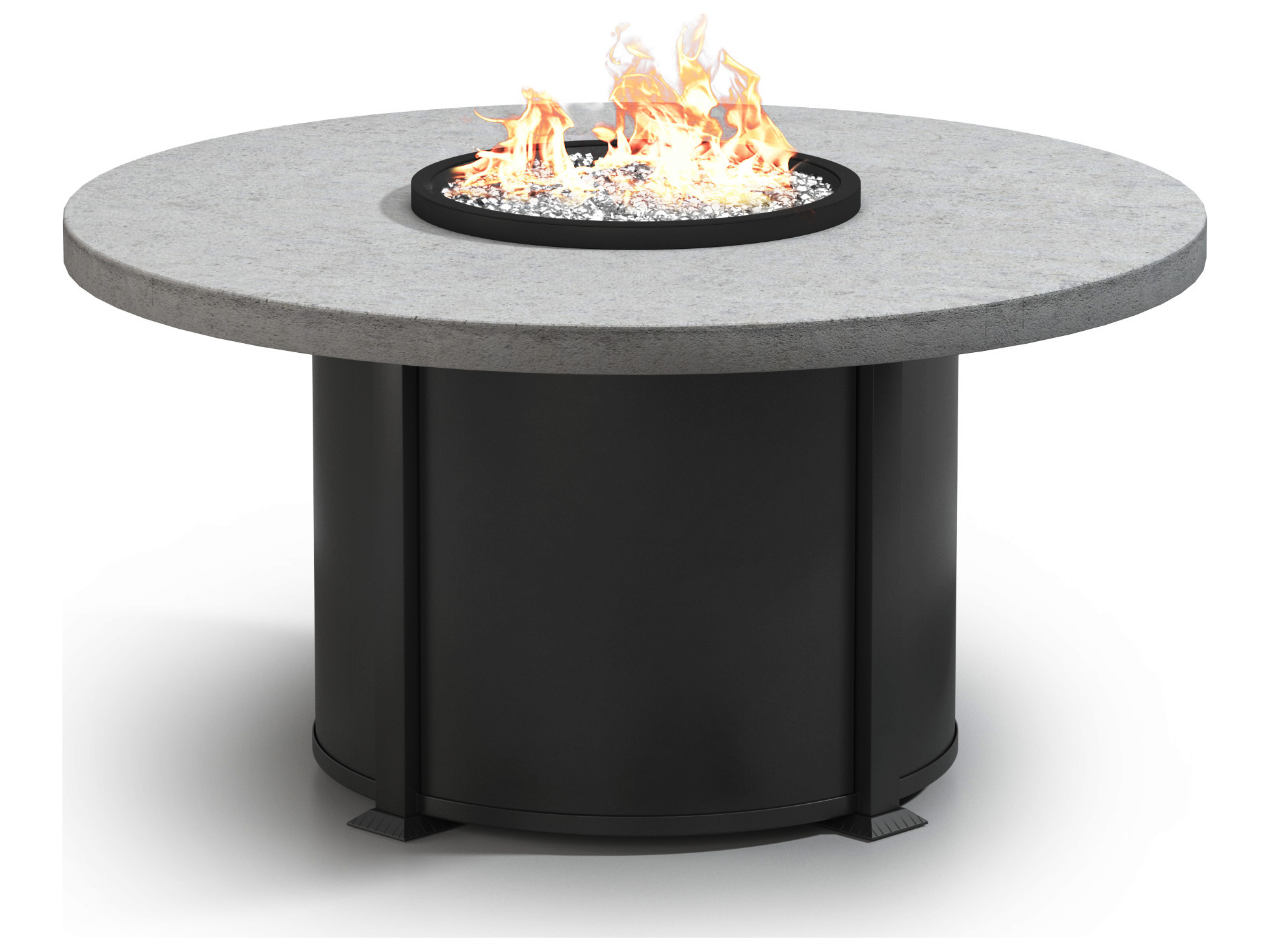 Homecrest Concrete Aluminum 54'' Wide Round Dining Fire Pit Table
