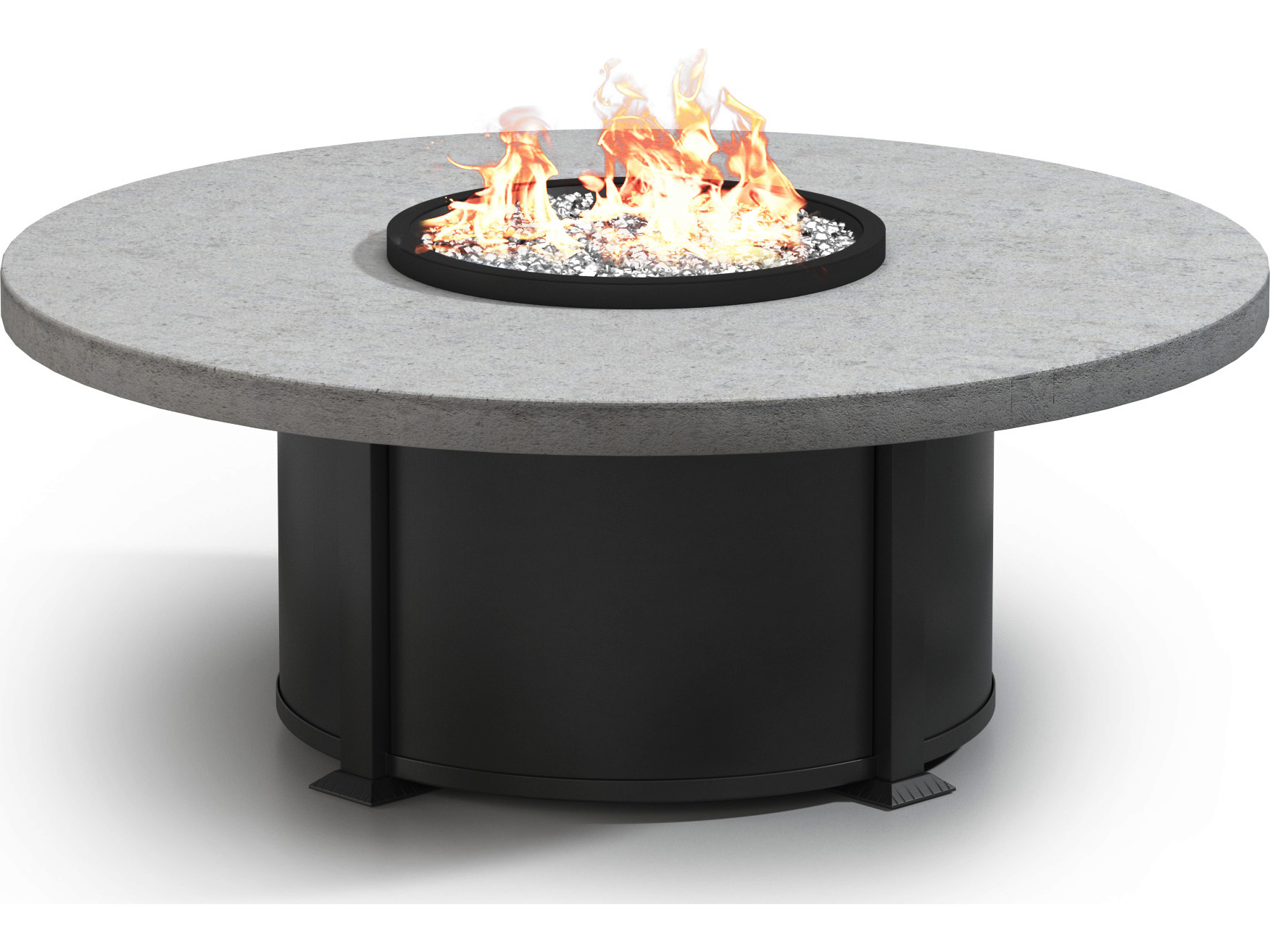 Homecrest Concrete Aluminum 54'' Wide Round Coffee Fire Pit Table