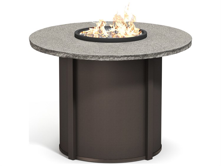 Homecrest Shadow Rock Aluminum Round Patio Fire Pit Table
