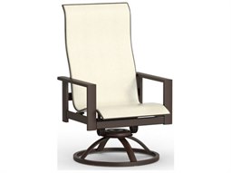 Homecrest Elements Sling Aluminum High Back Swivel Rocker Dining Arm Chair