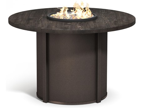 Homecrest Timber Faux Wood Aluminum 54'' Round Fire Pit Table