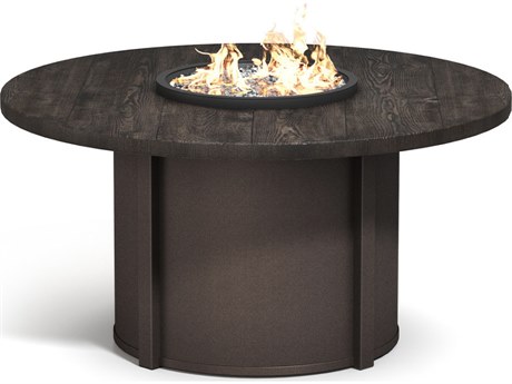 Homecrest Timber Faux Wood Aluminum 54'' Round Fire Pit Table