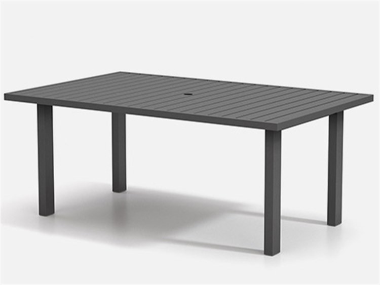 Homecrest Latitude Aluminum 67''W x 42''D Rectangular Dining Post Base Table with Umbrella Hole