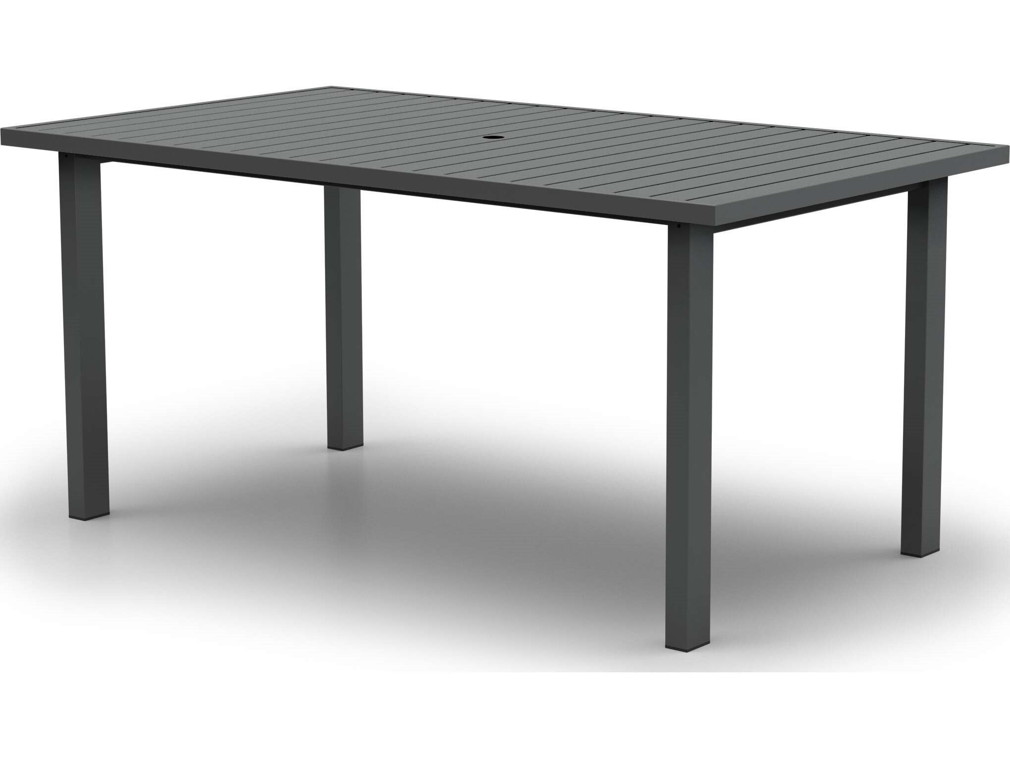 Homecrest Latitude 74" x 42" Rectangular Balcony Table with Umbrella Hole in Post Base