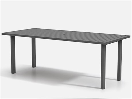 Homecrest Latitude Aluminum 93''W x 42''D Rectangular Counter Post Base Table with Umbrella Hole